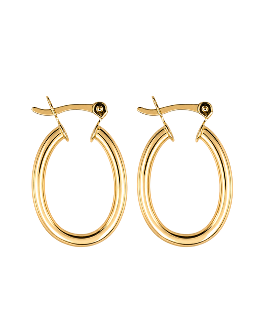 Brinco Argola Oval Dourado