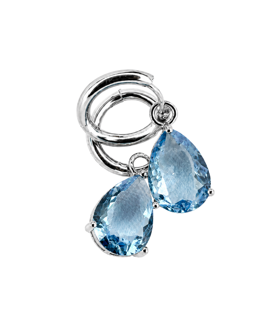 Brinco Argola Cristal Celeste